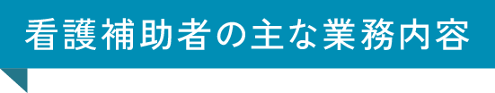 看護補助者の主な業務内容
