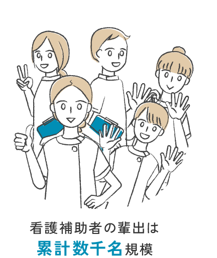 看護補助者の輩出は累計数千名規模